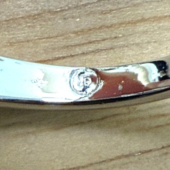 Silver Tone Cocktail Ring With Blue Emerald-Cut Center & Clear Side Size 10 - Picture 16 of 16